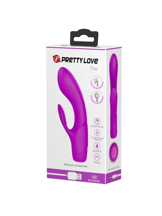 TIM VIBRADOR RECARGABLE MORADO DE LA MARCA PRETTY LOVE FLIRTATION