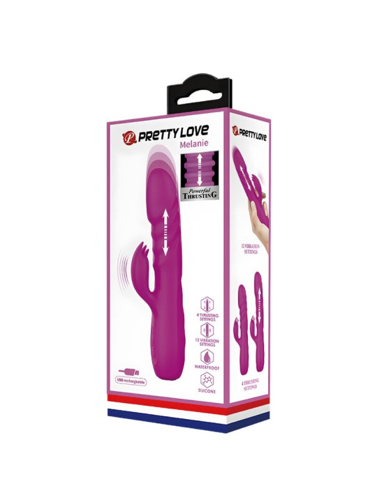 MELANIE VIBRADOR CONEJO RECARGABLE MORADO DE LA MARCA PRETTY LOVE FLIRTATION