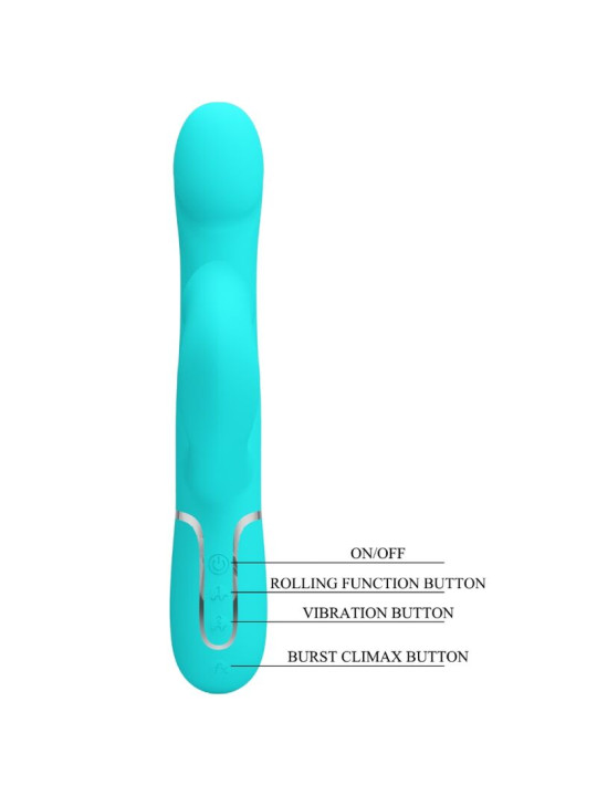 VIBRADOR RABBIT PERLAS VERDE AGUA DE LA MARCA PRETTY LOVE FLIRTATION