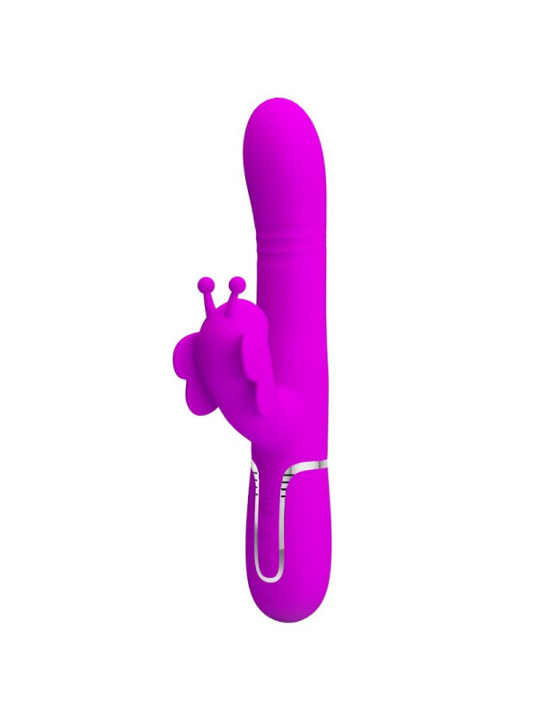 VIBRADOR RABBIT MULTIFUNCIÓN 4 EN 1 MARIPOSA FUCSIA DE LA MARCA PRETTY LOVE FLIRTATION