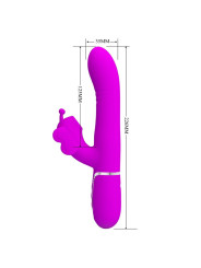 VIBRADOR RABBIT MULTIFUNCIÓN 4 EN 1 MARIPOSA FUCSIA DE LA MARCA PRETTY LOVE FLIRTATION