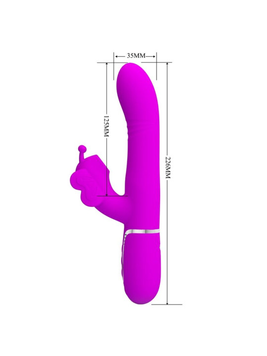 VIBRADOR RABBIT MULTIFUNCIÓN 4 EN 1 MARIPOSA FUCSIA DE LA MARCA PRETTY LOVE FLIRTATION