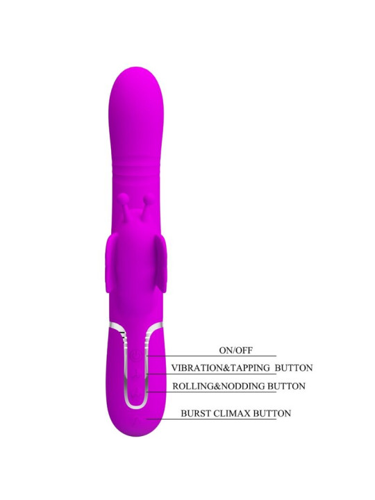 VIBRADOR RABBIT MULTIFUNCIÓN 4 EN 1 MARIPOSA FUCSIA DE LA MARCA PRETTY LOVE FLIRTATION