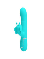 VIBRADOR RABBIT MULTIFUNCIÓN 4 EN 1 MARIPOSA VERDE AGUA DE LA MARCA PRETTY LOVE FLIRTATION