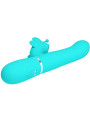 VIBRADOR RABBIT MULTIFUNCIÓN 4 EN 1 MARIPOSA VERDE AGUA DE LA MARCA PRETTY LOVE FLIRTATION