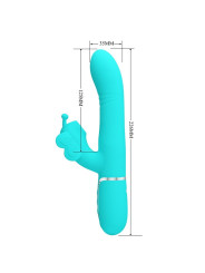 VIBRADOR RABBIT MULTIFUNCIÓN 4 EN 1 MARIPOSA VERDE AGUA DE LA MARCA PRETTY LOVE FLIRTATION