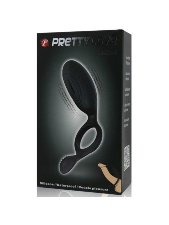 ANILLO VIBRADOR CON ESTIMULADOR ETHEL DE LA MARCA PRETTY LOVE MALE