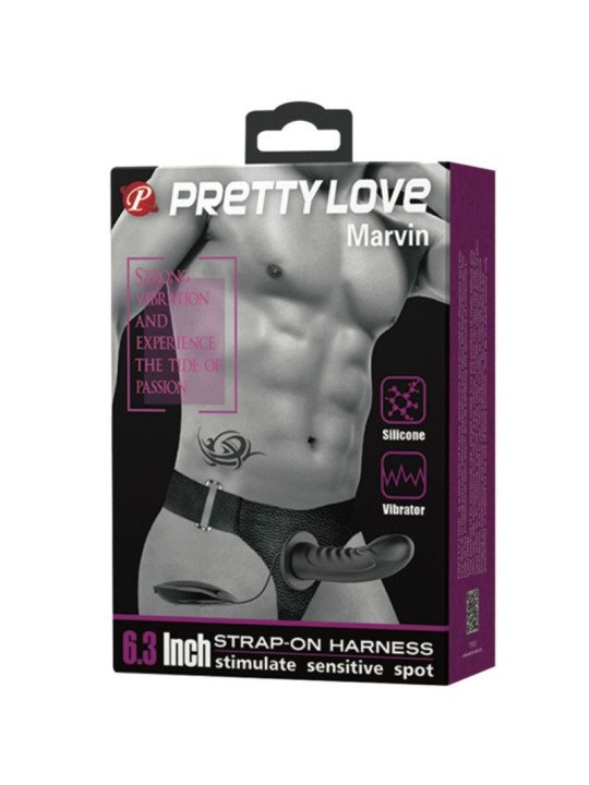 MARVIN STRAP ON CON VIBRACION Y DILDO HUECO DE LA MARCA PRETTY LOVE