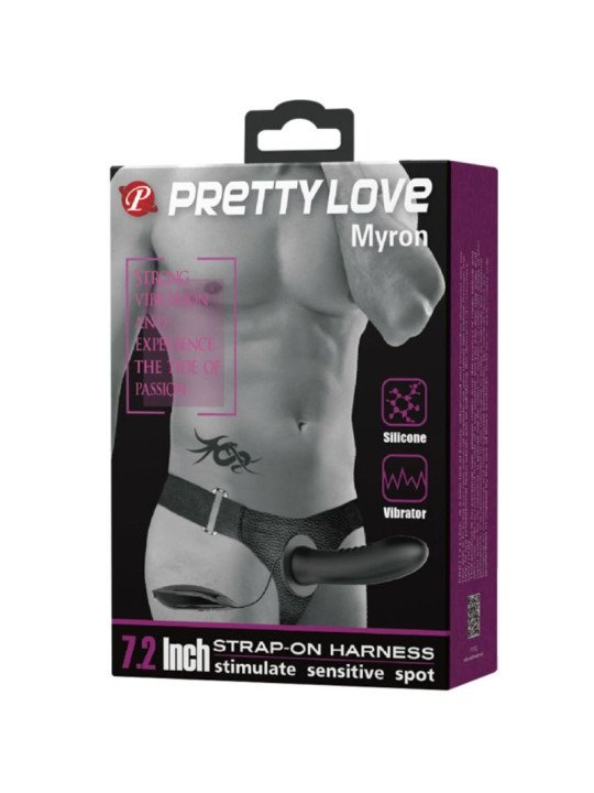 MYRON STRAP ON CON VIBRACION Y DILDO HUECO DE LA MARCA PRETTY LOVE