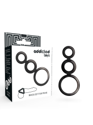 SET ANILLOS PENE Y TESTICULOS - AHUMADO DE LA MARCA ADDICTED TOYS