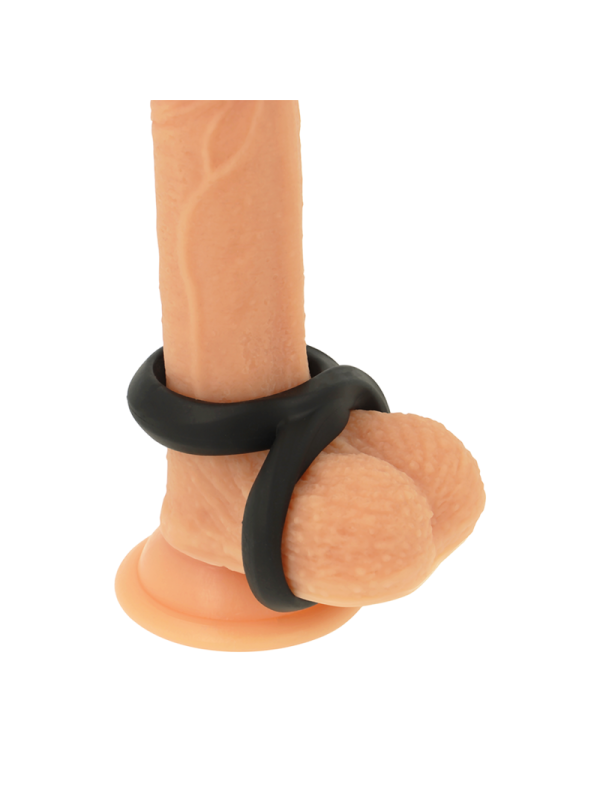 POWERING - SUPER FLEXIBLE Y RESISTENTE ANILLO PENE Y TESTICULOS PR12 NEGRO DE LA MARCA POWERING