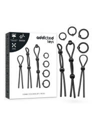 KIT DE 7 ANILLAS SILICONA FLEXIBLE DE LA MARCA ADDICTED TOYS