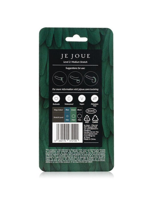 JE JOUE - ANILLO SILICONA VERDE - ESTRANGULAMIENTO MEDIO DE LA MARCA JE JOUE