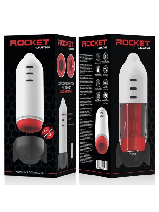 ROCKET MASTURBADOR TECNOLOGÍA SOFT COMPRESSION Y VIBRACION DE LA MARCA JAMYJOB