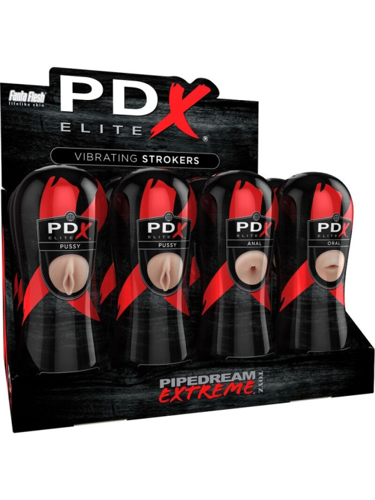 SET MASTURBADOR STROKER 12 UNIDADES: 6X VAGINA, 3X ANO, 3X BOCA DE LA MARCA PDX ELITE