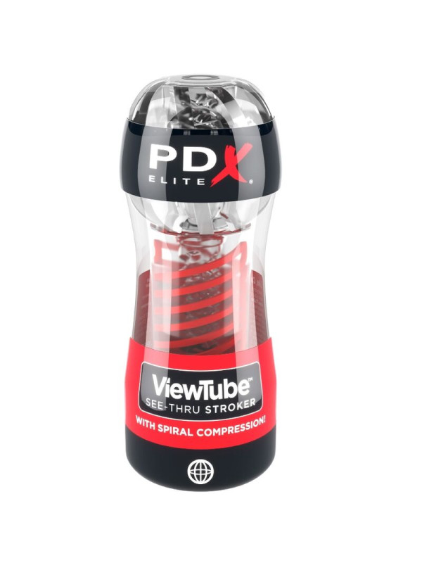 MASTURBADOR STROKER VIEWTUBE 2 COMPRESION ESPIRAL TRANSPARENTE DE LA MARCA PDX ELITE