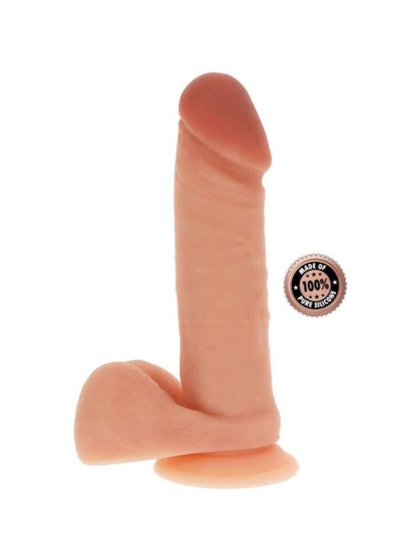 DILDO SILICONA 20,5 CM CON TESTICULOS NATURAL DE LA MARCA GET REAL