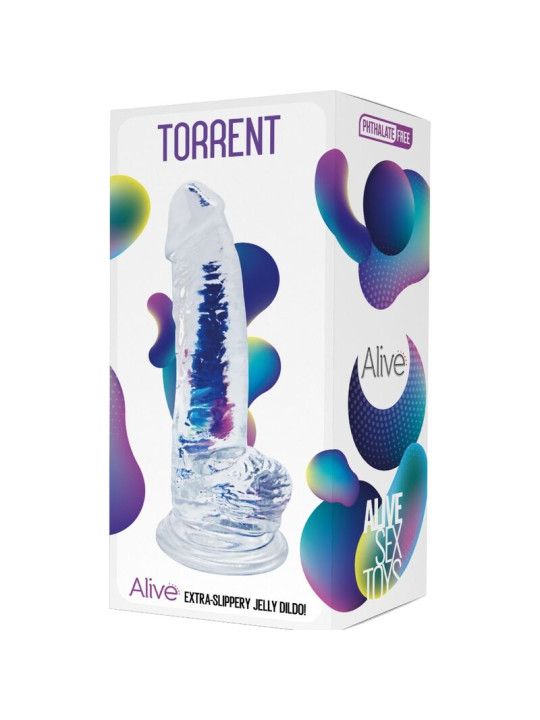 TORRENT PENE REALISTICO TRANSPARENTE 20.6 CM DE LA MARCA ALIVE