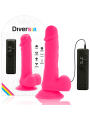 DILDO FLEXIBLE CON VIBRACION ROSA 20.5 CM -O- 4.2 CM DE LA MARCA DIVERSIA