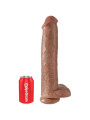 PENE REALISTICO CON TESTICULOS 34.2 CM CARAMELO DE LA MARCA KING COCK