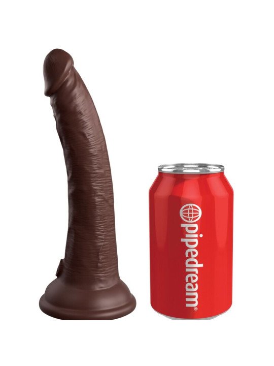 ELITE DILDO REALISTICO SILICONA 17.8 CM MARRON DE LA MARCA KING COCK