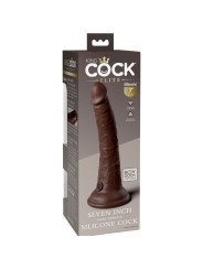 ELITE DILDO REALISTICO SILICONA 17.8 CM MARRON DE LA MARCA KING COCK