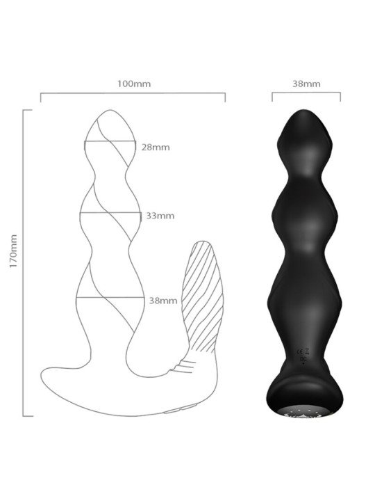 MANFUN VIBRADOR & ESTIMULADOR PLUG ANAL CONTROL REMOTO NEGRO DE LA MARCA ARMONY ANAL