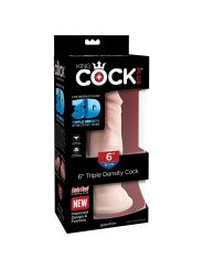 DILDO TRIPLE DENSIDAD 15 CM DE LA MARCA KING COCK PLUS