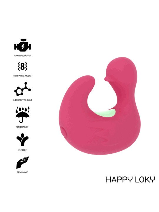 DEDAL PATO ESTIMULADOR DE SILICONA RECARGABLE DUCKYMANIA DE LA MARCA HAPPY LOKY