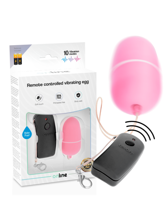 HUEVO VIBRADOR CON MANDO CONTROL REMOTO ROSA DE LA MARCA ONLINE