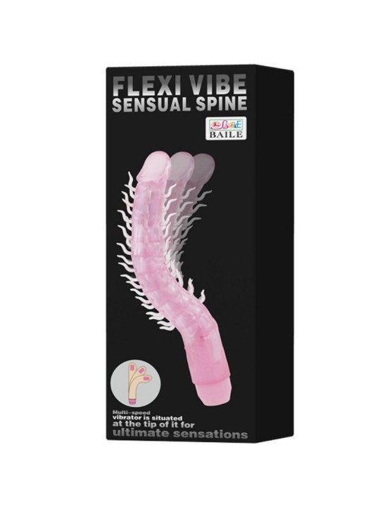 FLEXI VIBE SENSUAL SPINE BENDABLE VIBRATING DILDO 23.5 CM DE LA MARCA BAILE