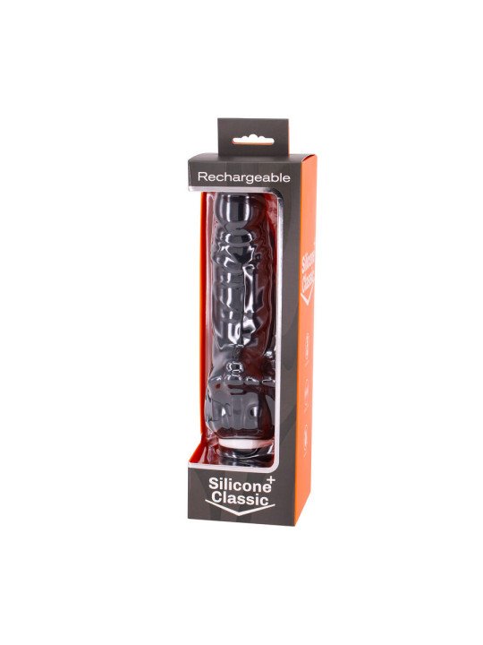 VIBRADOR RECARGABLE NEGRO 7V 18 CM MODELO 1 DE LA MARCA SEVEN CREATIONS