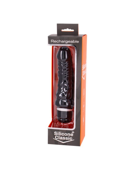 VIBRADOR RECARGABLE NEGRO 7V 18 CM MODELO 2 DE LA MARCA SEVEN CREATIONS