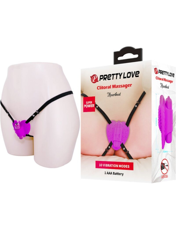 MASAJEADOR DE CLITORIS HEARTBEAT 10 MODOS DE VIBRACION MORADO DE LA MARCA PRETTY LOVE FLIRTATION