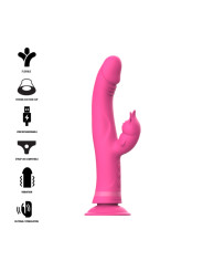 JULIO VIBRADOR RABBIT SILICONA ROSA DE LA MARCA INTENSE FUN