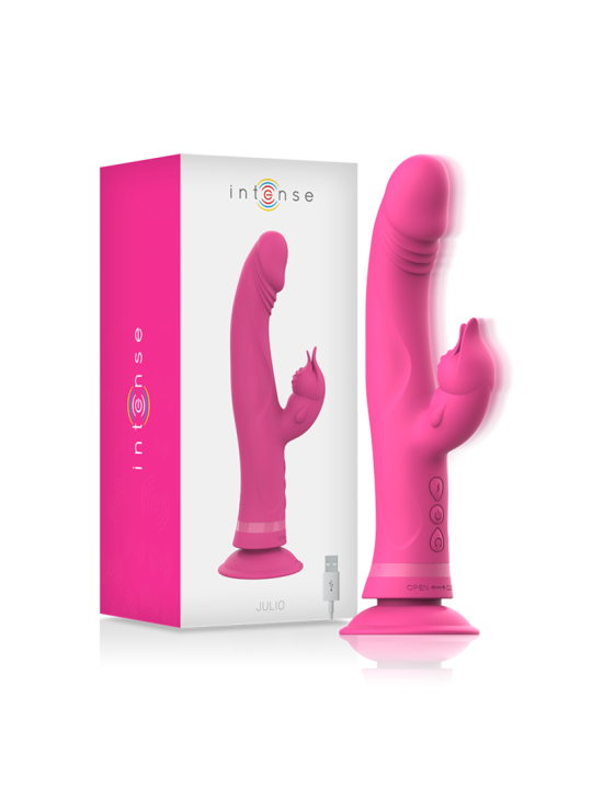 JULIO VIBRADOR RABBIT SILICONA ROSA DE LA MARCA INTENSE FUN