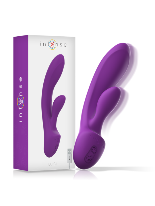 LUIGI VIBRADOR RABBIT SILICONA LIQUIDA MORADO DE LA MARCA INTENSE FUN