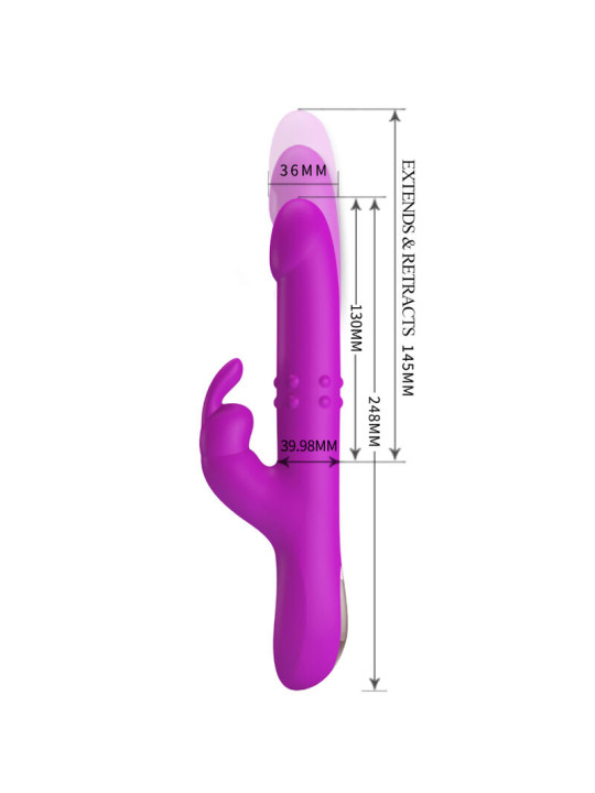 REESE VIBRADOR CON ROTACIÓN MORADO DE LA MARCA PRETTY LOVE