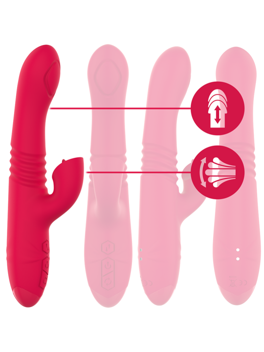 DUA VIBRADOR MULTIFUNCIÓN RECARGABLE UP & DOWN CON LENGUA ROJO DE LA MARCA INTENSE FUN