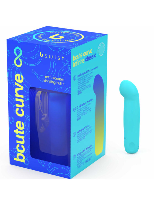 BCUTE CURVE INFINITE CLASSIC EDICION LIMITADA VIBRADOR RECARGABLE SILICONA AZUL DE LA MARCA B SWISH