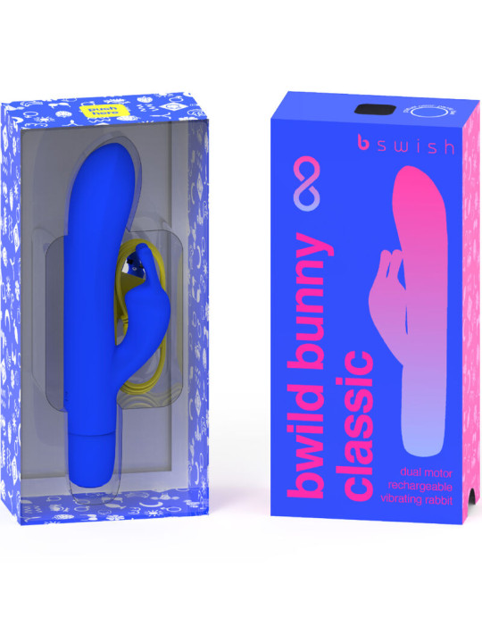 BWILD BUNNY INFINITE CLASSIC VIBRADOR RECARGABLE SILICONA AZUL DE LA MARCA B SWISH