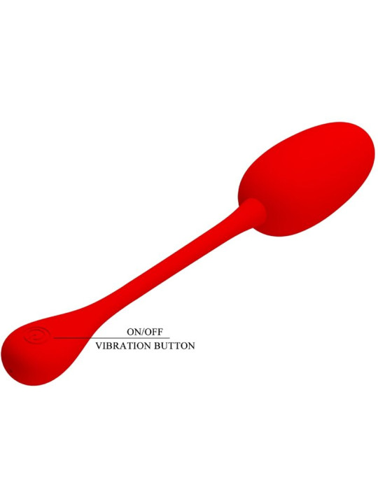 KNUCKER HUEVO VIBRADOR RECARGABLE ROJO DE LA MARCA PRETTY LOVE FLIRTATION