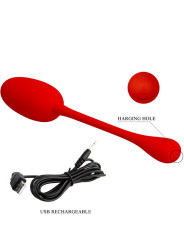 KNUCKER HUEVO VIBRADOR RECARGABLE ROJO DE LA MARCA PRETTY LOVE FLIRTATION