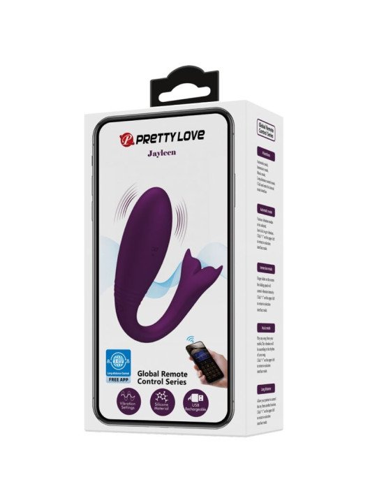 JAYLEEN VIBRADOR APP CONTROL REMOTO LILA DE LA MARCA PRETTY LOVE LED