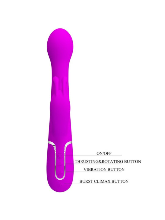 DEJON VIBRADOR RABBIT 3 EN 1 MULTIFUNCIÓN VIOLETA DE LA MARCA PRETTY LOVE FLIRTATION