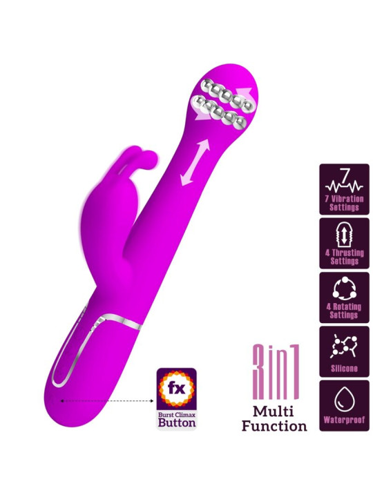 DEJON VIBRADOR RABBIT 3 EN 1 MULTIFUNCIÓN VIOLETA DE LA MARCA PRETTY LOVE FLIRTATION