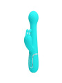 DEJON VIBRADOR RABBIT 3 EN 1 MULTIFUNCIÓN VERDE AGUA DE LA MARCA PRETTY LOVE FLIRTATION