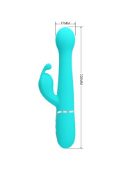 DEJON VIBRADOR RABBIT 3 EN 1 MULTIFUNCIÓN VERDE AGUA DE LA MARCA PRETTY LOVE FLIRTATION