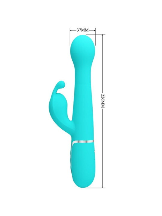 DEJON VIBRADOR RABBIT 3 EN 1 MULTIFUNCIÓN VERDE AGUA DE LA MARCA PRETTY LOVE FLIRTATION