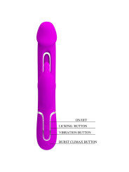 KAMPAS VIBRADOR RABBIT 3 EN 1 MULTIFUNCIÓN CON LENGUA VIOLETA DE LA MARCA PRETTY LOVE FLIRTATION